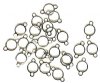 25 11x7mm Round Silver Plate Links